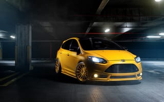 Картинка Машины, Форд (Ford), Вид Спереди, Желтый, Тачки (Cars), Focus