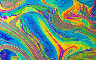 Картинка Абстракция, Узоры, Жидкость, Краска, Разноцветный
