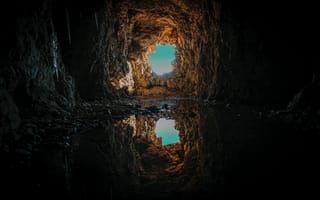 Картинка Природа, Вода, Лужа, Пещера, Отражение