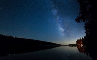 Картинка Природа, Звезды, Ночь, Звездное Небо, Озеро