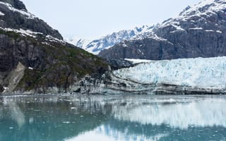 Картинка Природа, Отражение, Залив, Ледник, Аляска, Маржери