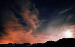 Картинка Природа, Небо, Ночь, Звезды, Облака