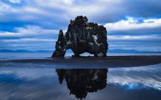 Картинка Природа, Море, Хвитсеркюр, Исландия, Берег, Базальтовая Скала, Скала