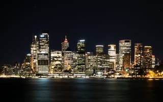 Обои Города, Берег, Сидней, Панорама, Огни Города, Ночной Город, Австралия
