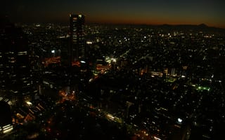 Картинка Япония, Города, Город, Вечер, Мегаполис, Синдзюку, Огни, Токио
