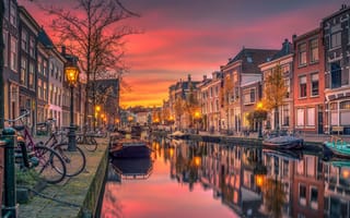 Картинка Города, Река, Канал, Голландия, Нидерланды, Здания