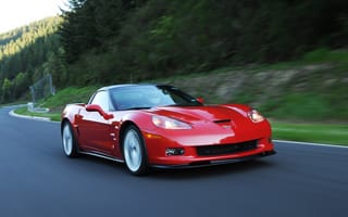 Картинка Шевроле (Chevrolet), Тачки (Cars), Красный, Вид Сбоку, Corvette, Zr1