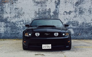 Картинка Тачки (Cars), Автомобиль, Вид Спереди, Ford Mustang, Черный