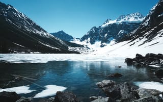 Картинка Природа, Горы, Лед, Снег, Озеро