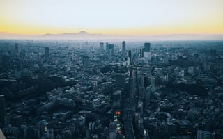 Картинка Города, Город, Минато, Небоскребы, Вид Сверху, Япония