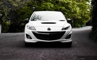 Картинка Мазда (Mazda), Тачки (Cars), Вид Спереди, Белый