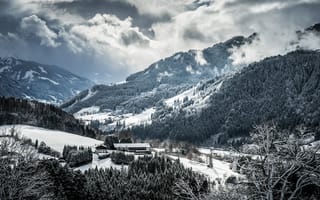 Картинка Зима, Природа, Снег, Горы