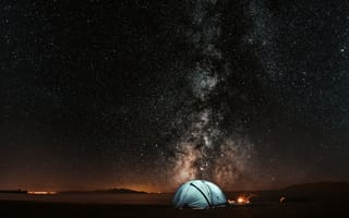Картинка Природа, Ночь, Палатка, Туризм, Звездное Небо
