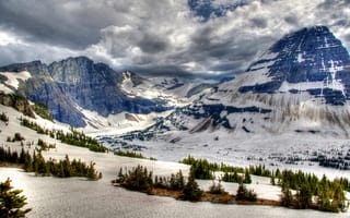 Картинка Природа, Горы, Hdr, Канада, Парк, Вершины, Снег