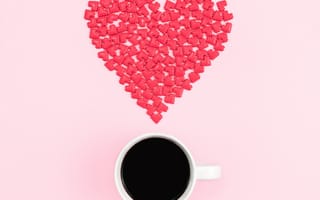 Картинка Любовь, Конфеты, Чашка, Кофе, Сердце