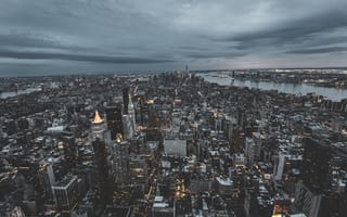 Картинка Города, Вид Сверху, Нью-Йорк, Небоскребы, Сша