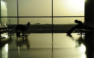 Картинка Темные, Человек, Ожидание, Аэропорт