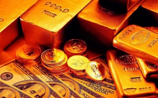 Обои разное, золото, купюры, монеты, слитки, купюры, монеты, доллары