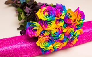 Картинка розы, яркие, букет, roses, разноцветные, multicolor