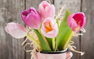 Картинка тюльпаны, flowers, букет, tulips, romantic, pink, gift, love, fresh