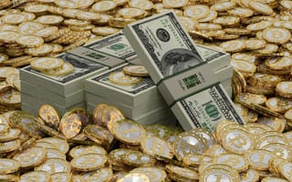 Обои разное, золото, купюры, монеты, биткойны, доллары