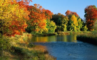 Картинка природа, реки, озера, осень, река
