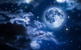 Картинка луна, свет, ночь, ночной, небо, пейзаж, облака