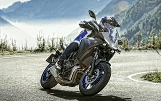 Картинка мотоциклы, yamaha, tracer, 700, 2020, вид, спереди, внешний, новый, синий, японские