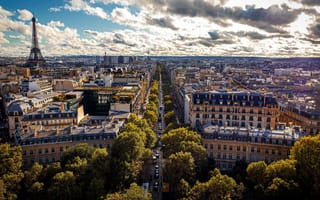 Обои города, париж , франция, панорама