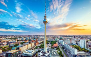 Картинка города, берлин , германия, панорама, телевышка