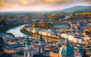 Картинка города, зальцбург , австрия, панорама