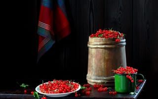 Картинка еда, смородина, красная, ягоды