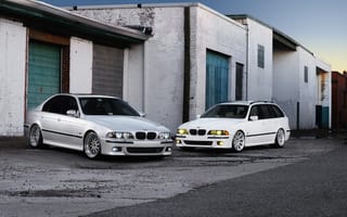 Картинка автомобили, bmw, silver, e39, white, m5