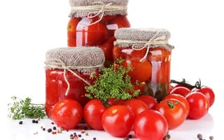 Картинка еда, консервация, томаты, перец, помидоры, маринованные, укроп