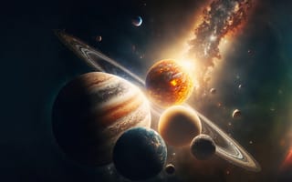 Картинка космос, арт, планеты