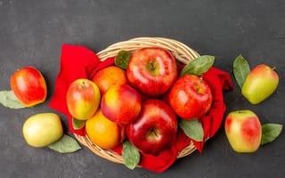 Картинка еда, яблоки, фрукты, серый