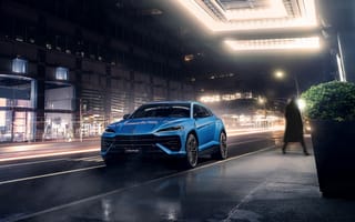 Картинка автомобили, lamborghini, город, urus, кроссовер, ночь, 2024, se