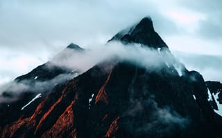 Картинка природа, горы, снег, облака