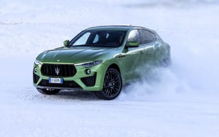 Картинка автомобили, marussia, снег, зима, дрифт, зеленый
