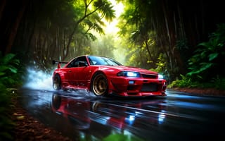 Картинка автомобили, 3д, skyline, nissan