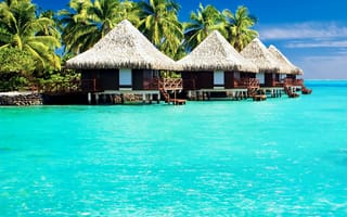 Картинка tropical bungallows, вид, тропические, превосходный