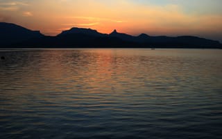 Картинка serene, serenity, небо, пейзаж, вода, закат, озеро, спокойствие, путешествие