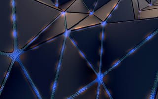 Картинка 4k pattern, черные, синие, шаблон, оранжевые, дизайн, цифровое