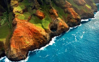 Картинка paradise cliffs, вода, море, океан, горы, волна, рай, утес
