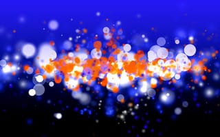 Картинка galaxy, черные, синие, галактика, белые, оранжевые, боке