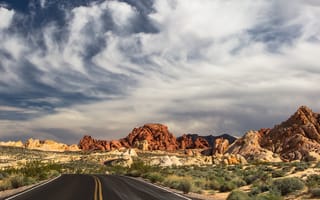 Картинка usa, дорога, облака, америка, сша