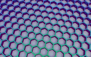 Картинка hive, синие, розовые, зеленые, фиолетовые, блестящие, соты, плавные