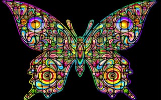 Картинка asbstract butterfly, abstract butterfly, абстрактные, красочные, бабочки