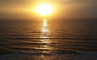 Картинка space coast sunrise, космос, утро, восход, волны, берег, спокойные