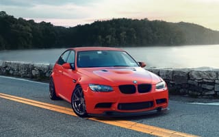 Картинка bmw, e90, m power, m3, красые, бмв, тюнинг, м3, седан